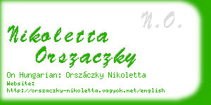 nikoletta orszaczky business card