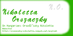 nikoletta orszaczky business card